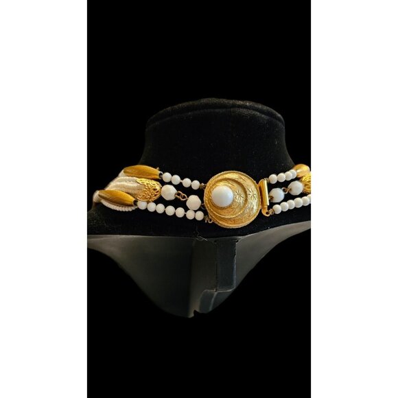 STUNNING 1950'S ORIGINAL by ROBERT Multistrand BEAD WHITE GOLD  20" NECKLACE - Picture 10 of 14